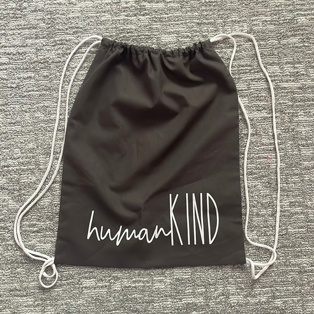 humankind gray drawstring bag